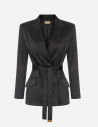 Elisabetta Franchi stretch satin belted blazer women