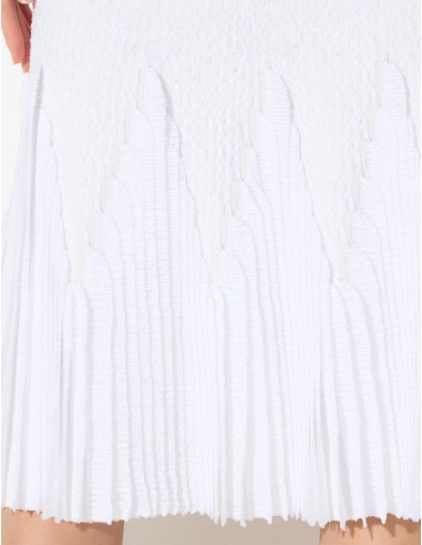 Elisabetta Franchi jupe en tricot ivoire détails ruchés