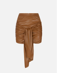 Elisabetta Franchi leather-effect mini skirt with tie belt