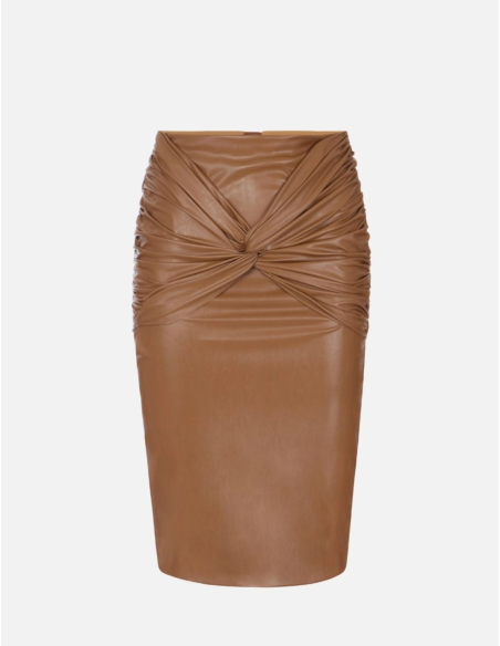 Elisabetta Franchi draped leather-effect skirt women