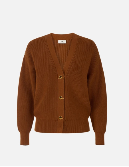 Elisabetta Franchi knit cardigan with jewel button