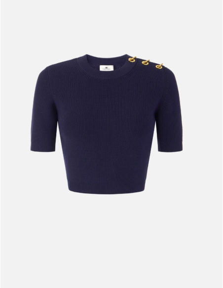 Elisabetta Franchi knit top with jewel details women