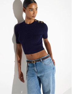 Elisabetta Franchi knit top with jewel details women 2