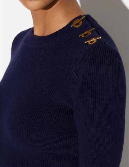 Elisabetta Franchi knit top with gold metal details