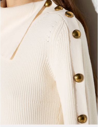 Elisabetta Franchi knit sweater with sheer turtleneck