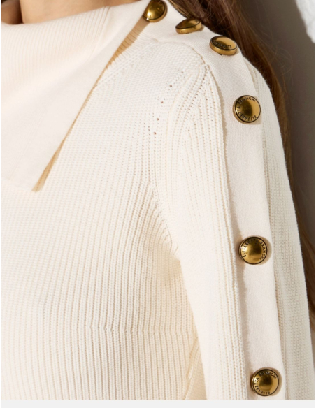 Elisabetta Franchi knit sweater with sheer turtleneck