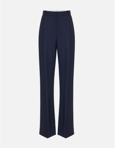 Elisabetta Franchi pinstripe cool wool palazzo trousers