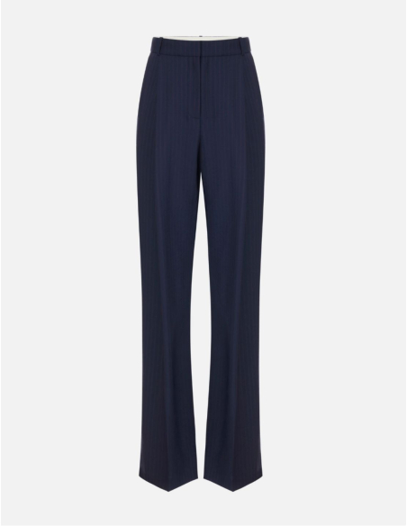 Elisabetta Franchi pinstripe cool wool palazzo trousers