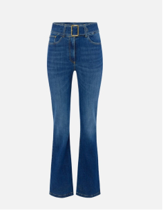 Elisabetta Franchi jean patte d’éph avec ceinture femme