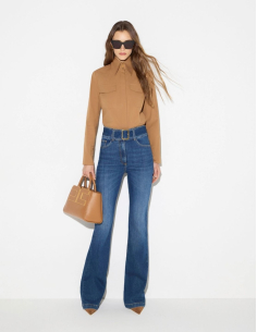 Elisabetta Franchi flared jeans with belt women 2