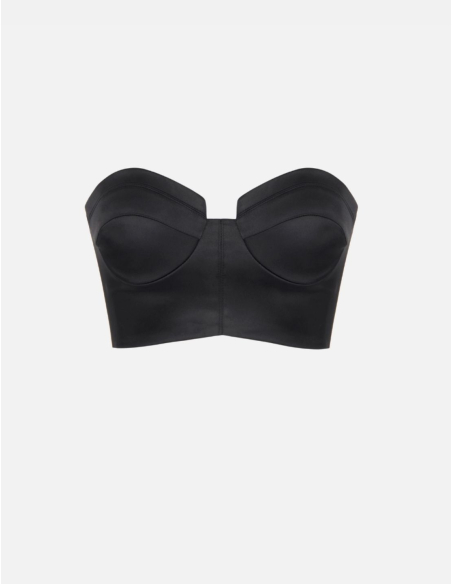Elisabetta Franchi black stretch satin top women