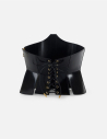 Elisabetta Franchi ceinture bustier en cuir avec zips