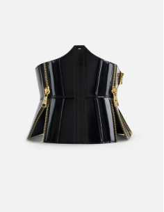 Elisabetta Franchi ceinture bustier en cuir avec zips 2