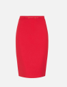 Elisabetta Franchi stretch double crepe jewel detail skirt
