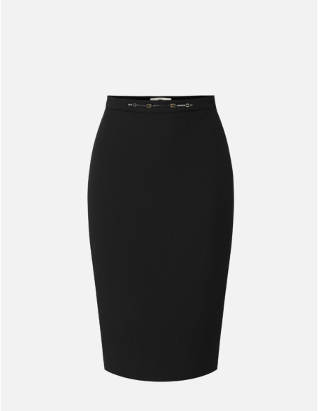 Elisabetta Franchi jupe noire en crêpe stretch femme
