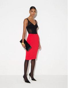 Elisabetta Franchi jupe noire en crêpe stretch femme 2
