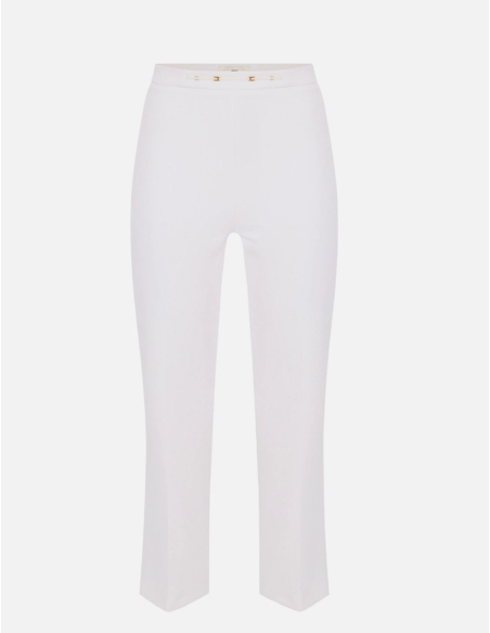 Elisabetta Franchi stretch double crepe jewel detail trousers