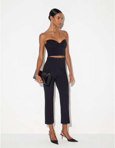 Elisabetta Franchi pantalon noir avec mors bijou doré