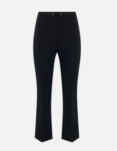 Elisabetta Franchi stretch double crepe jewel detail trousers