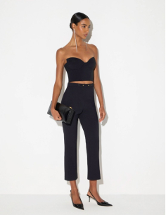 Elisabetta Franchi stretch double crepe jewel detail trousers 2