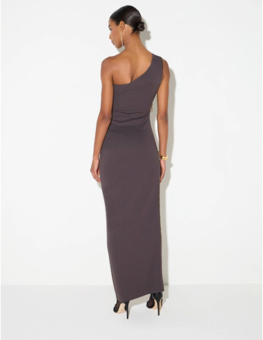 Elisabetta Franchi robe chocolat avec zip doré