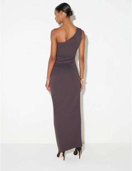 Elisabetta Franchi robe chocolat avec zip doré