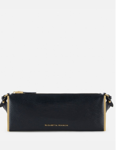 Elisabetta Franchi black lizard print shoulder bag