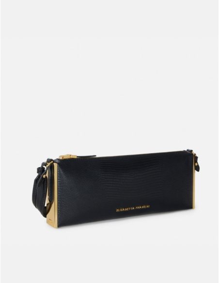 Elisabetta Franchi black shoulder bag with gold details