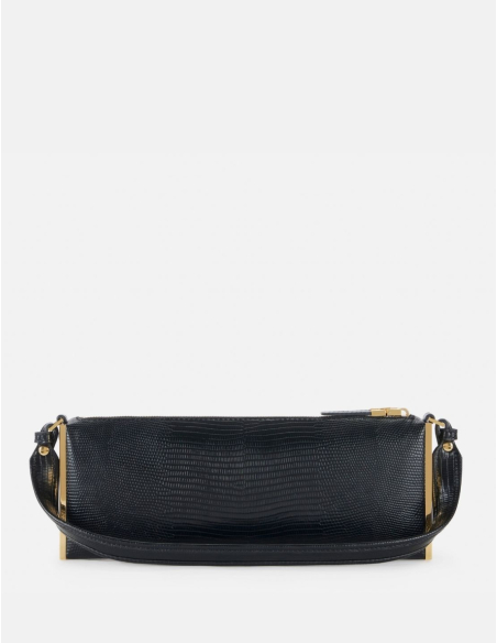 Elisabetta Franchi lizard-effect shoulder bag with gold logo