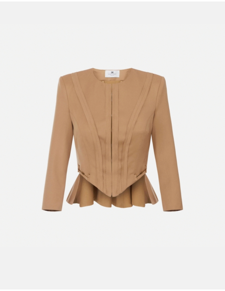 Elisabetta Franchi gabardine blazer with jewel horsebit