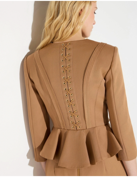 Elisabetta Franchi blazer with gold jewel horsebit button