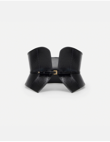 Elisabetta Franchi leather scale-effect bustier belt
