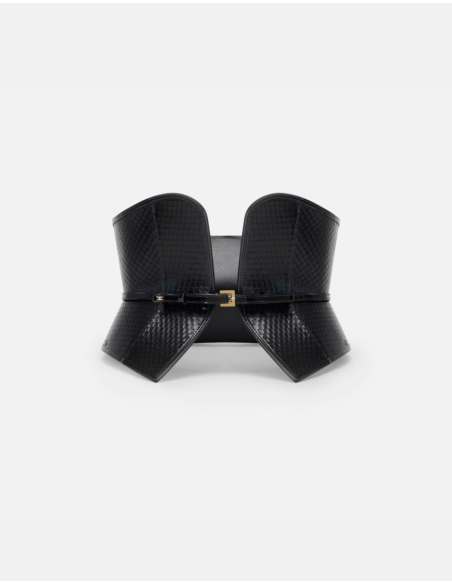 Elisabetta Franchi leather scale-effect bustier belt