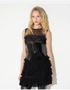 Elisabetta Franchi leather scale-effect bustier belt 2