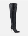 Elisabetta Franchi black pony hair boots women