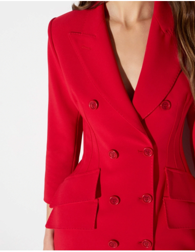 Elisabetta Franchi structured shoulder coat dress