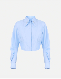Elisabetta Franchi chemise bleue en coton femme