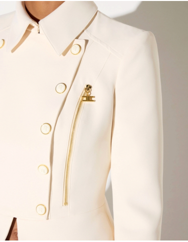 Elisabetta Franchi blazer italien avec détails dorés