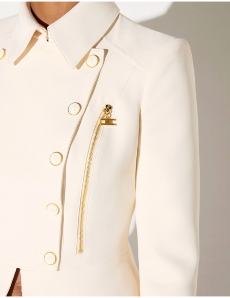 Elisabetta Franchi blazer italien avec détails dorés