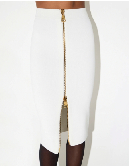 Elisabetta Franchi midi skirt with gold zipper