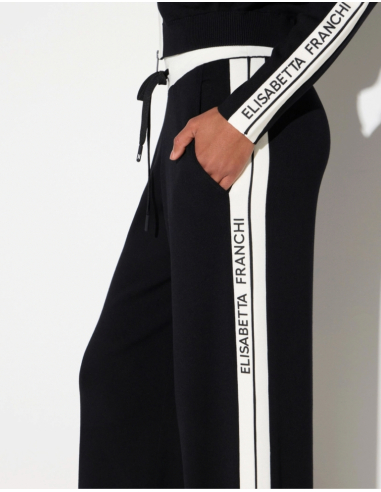 Elisabetta Franchi pantalon tricot avec détails passepoilés