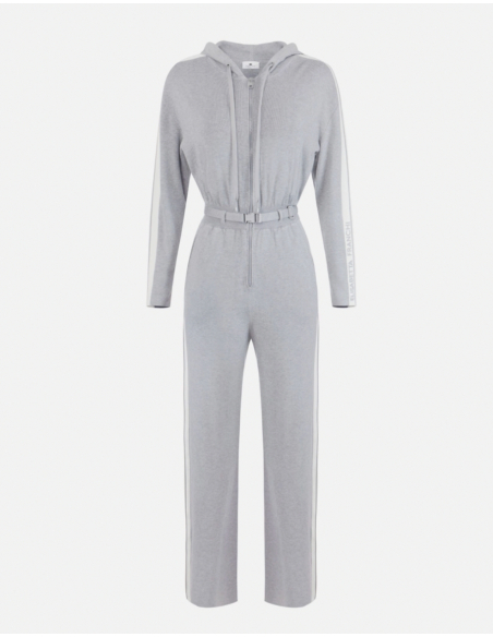 Elisabetta Franchi two-tone knit jumpsuit with logo