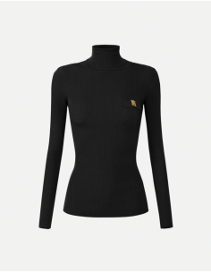 Elisabetta Franchi pull col roulé en tricot brodé