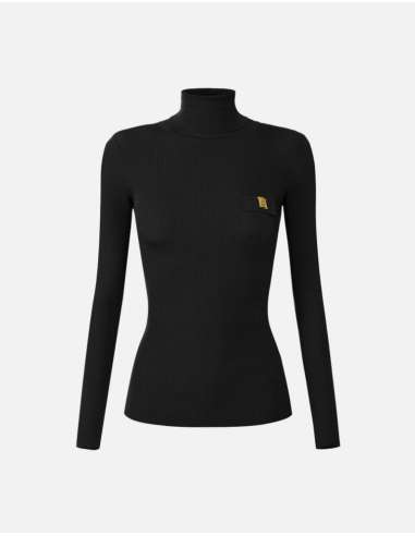 Elisabetta Franchi pull col roulé en tricot brodé