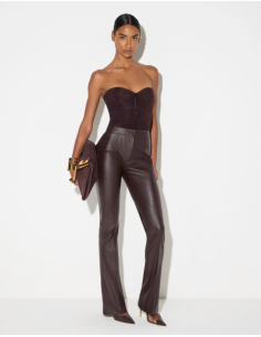 Elisabetta Franchi fitted leather-effect trousers 2
