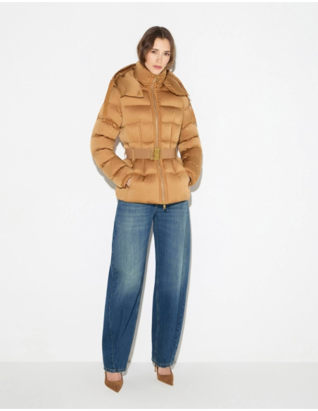 Elisabetta Franchi anorak daim avec boucle bijou