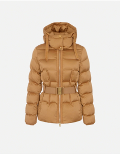 Elisabetta Franchi anorak en tissu voile avec ceinture bijou