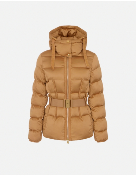Elisabetta Franchi anorak en tissu voile avec ceinture bijou