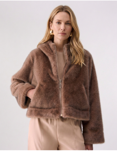 Liu Jo teddy jacket with zip closure