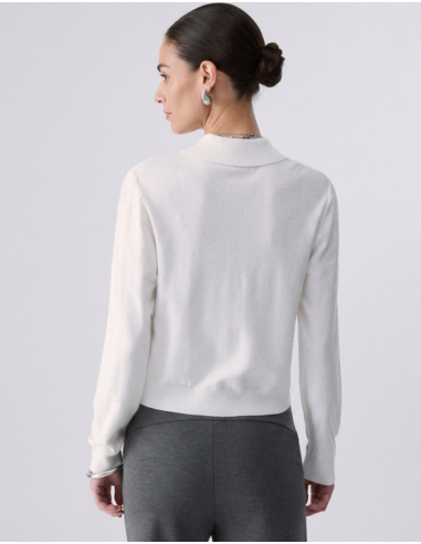 LIU JO White Sequin Cardigan - TF6043